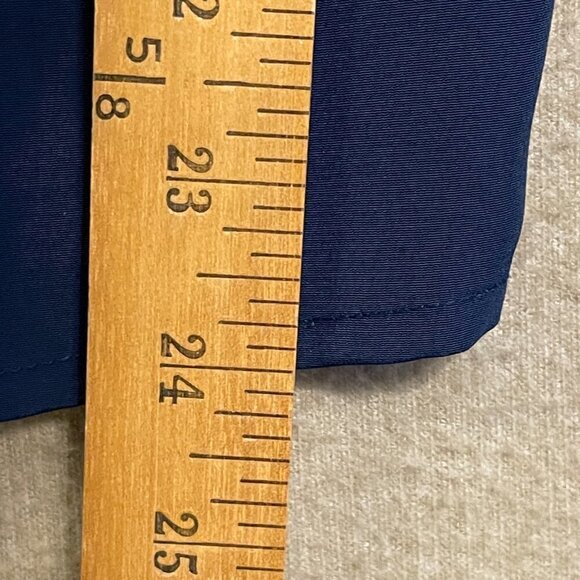 Notations Blouse Women's 10 Petite Navy Blue Short Sleeves - Picture 7 of 11